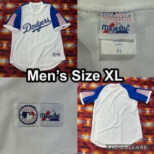 RARE Vintage Los Angeles Dodgers White Jersey Mens Size XL Majestic USA Made MLB